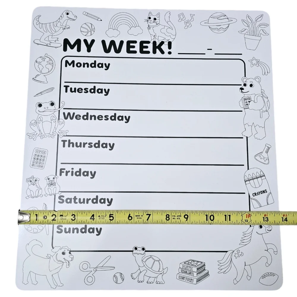 New Kids Weekly Dry Erase Board Planner Whiteboard 15.5